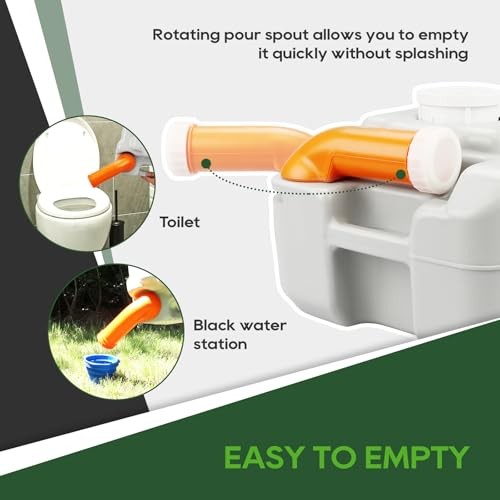 Portable Toilet, Camping Portable Toilet for Adults, 5.3 Gallon Waste Tank