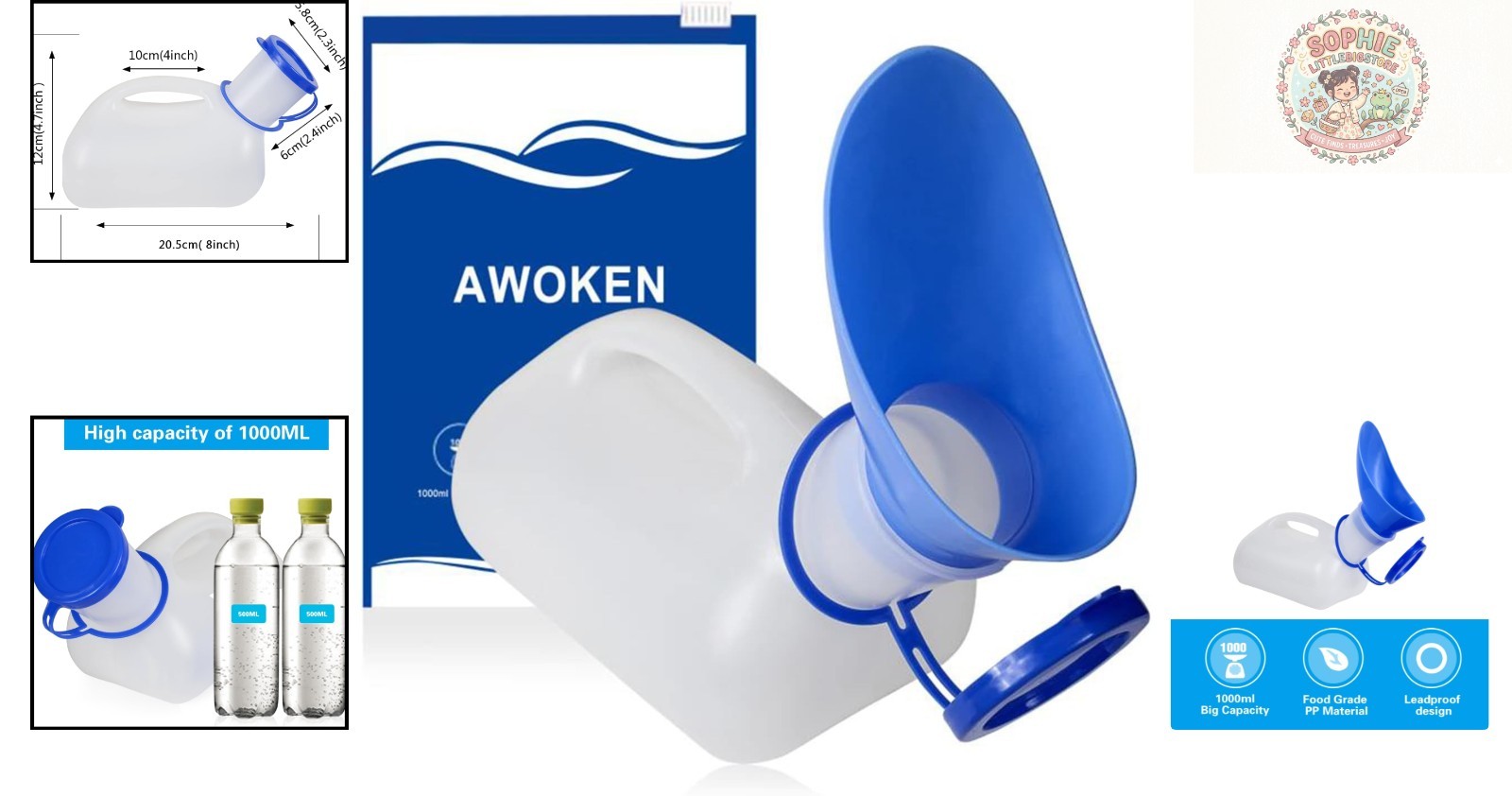 Leakproof Travel Urinal for Men, Women & Kids – Includes Funnel & Sealed Lid