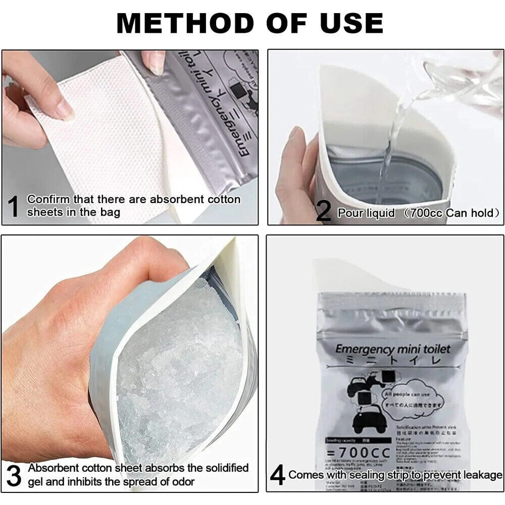 10/20PCS 700ml Disposable Emergency Pee Bag Unisex Toilet Car Urine Vomit Bag US
