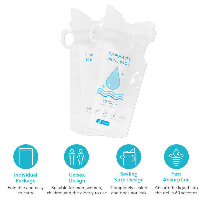 BULK Disposable Urine Vomit Portable Car Emergency Unisex Pee Bag Urinal Toilet