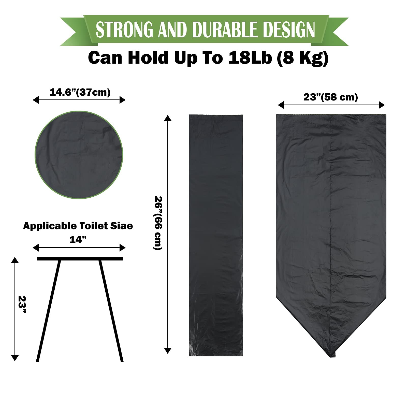 50 Count 8 Gallon Portable Toilet Bags for Camping Outdoor Travel Car Boating