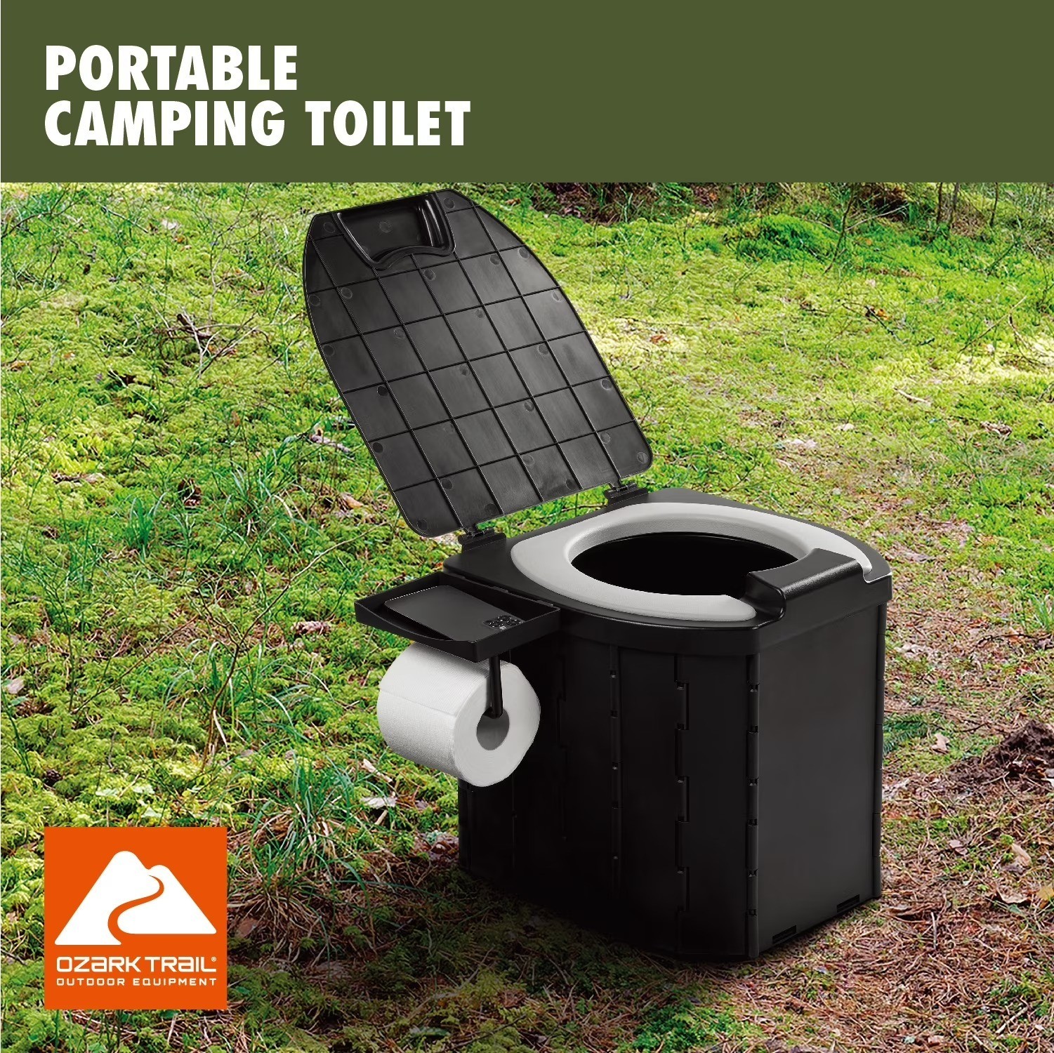 Ozark Trail Portable Camping Toilet Supports Up To 400 Pounds NEW