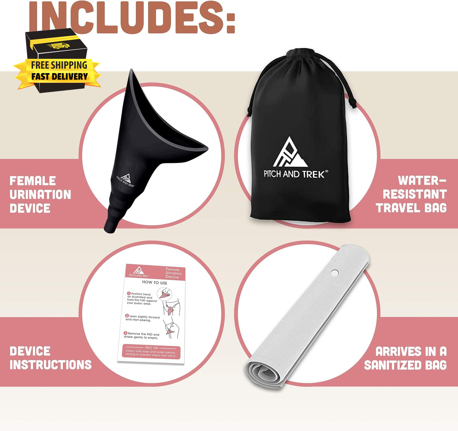 Female Urination Device, Silicone Standing Pee Funnel W/Discreet Carry Bag, for