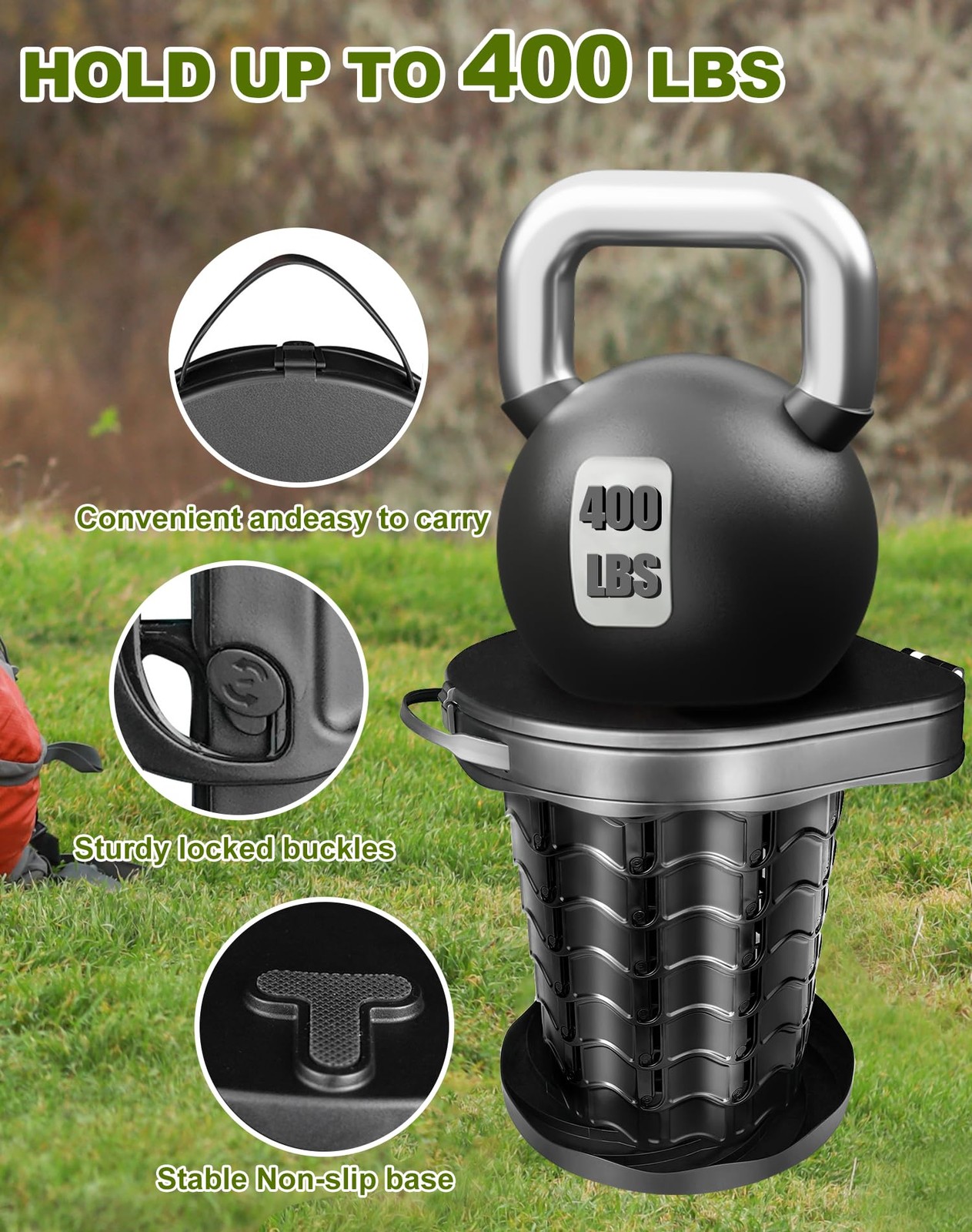 Camping Toilet Foldable with Toilet Bag, Camping Toilet with Lid, Mobile To…