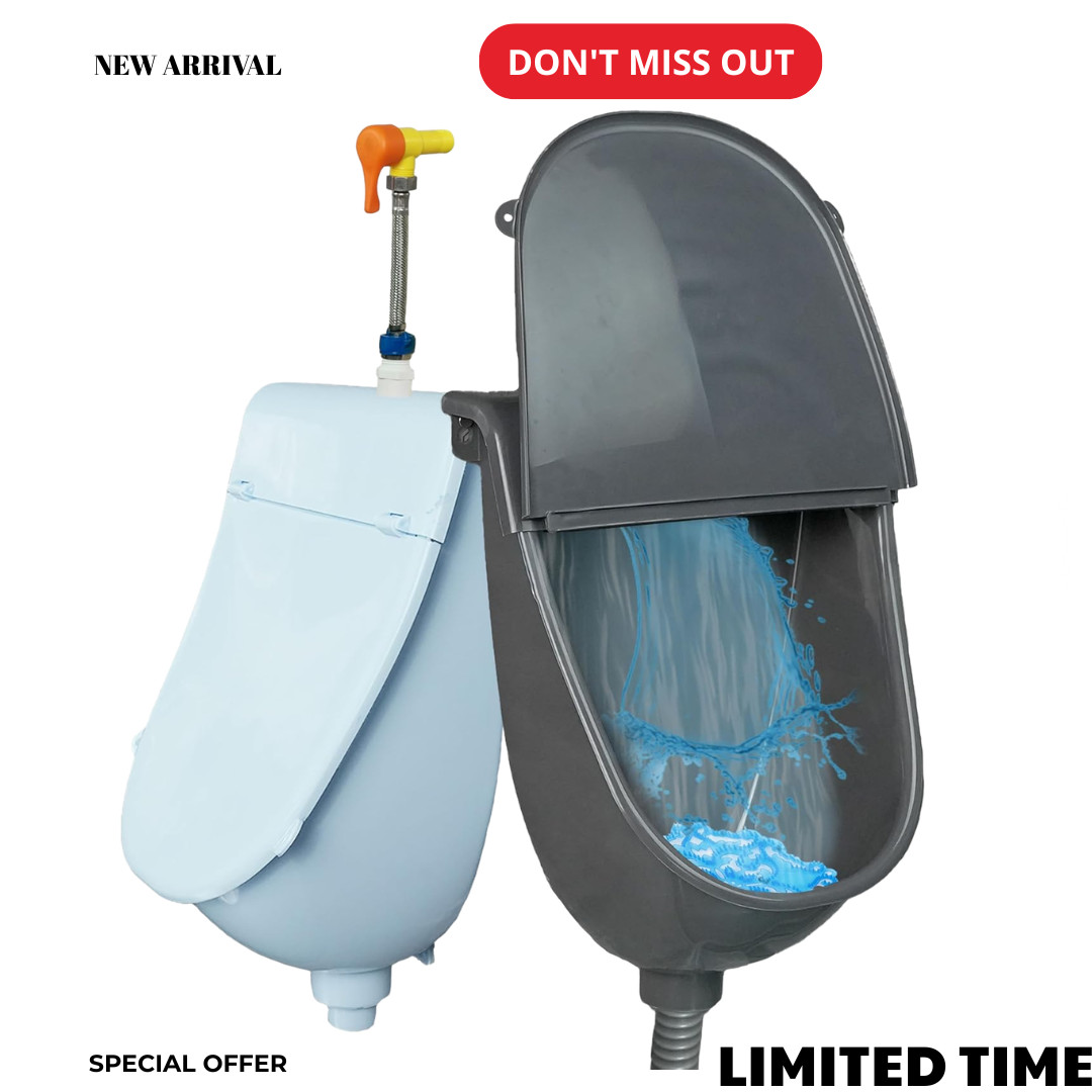 NEW Wall Mounted Waterless Urinal w/ Hinged Cover Indoor Outdoor Bathroom RV Gar