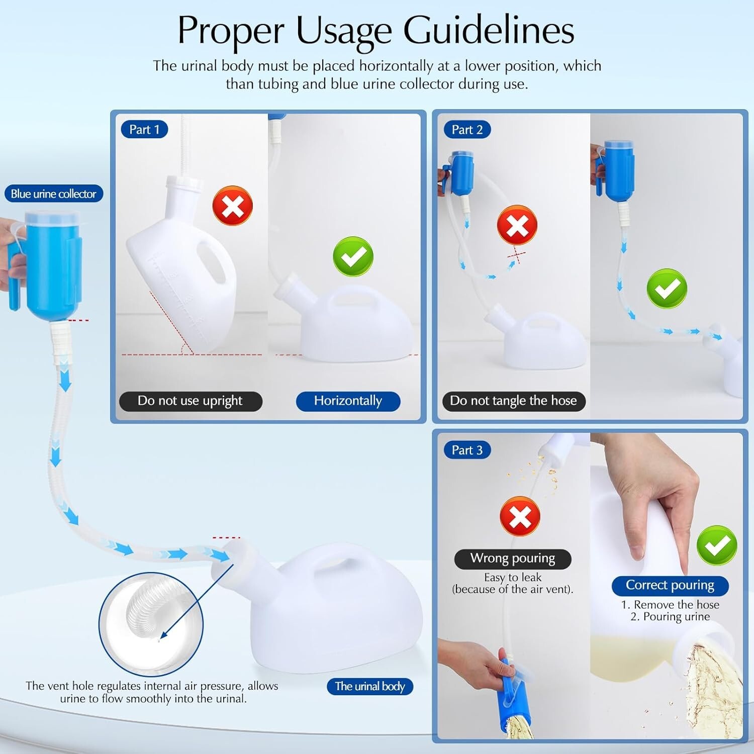 Travel-Friendly Male Pee Bottle: Leak-Proof, Anti-Odor with 2000ml Capacity