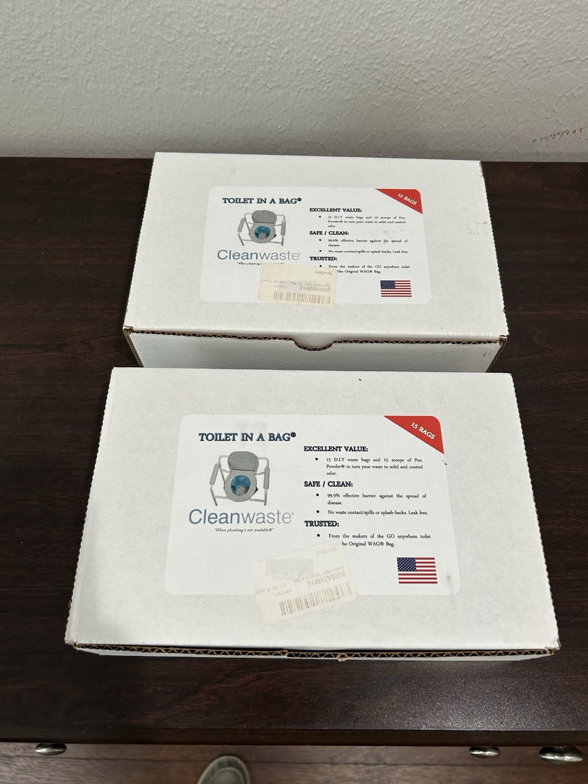 Cleanwaste Toilet in a Bag – pair of 15/Pack (D415W15)