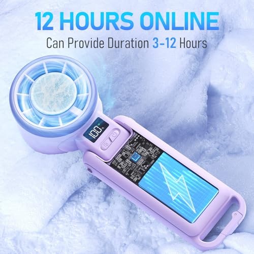 Portable Handheld Turbo Fan with Ice Cooling, Rechargeable Personal Purple