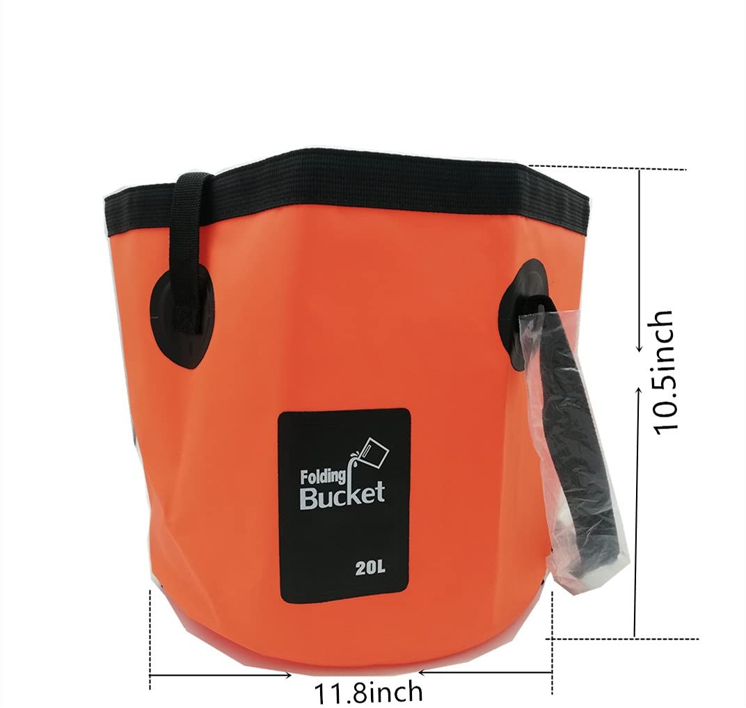 (2Pack) Collapsible Buckets, Camping Water Storage Container 5 Gallon(20L) Po…