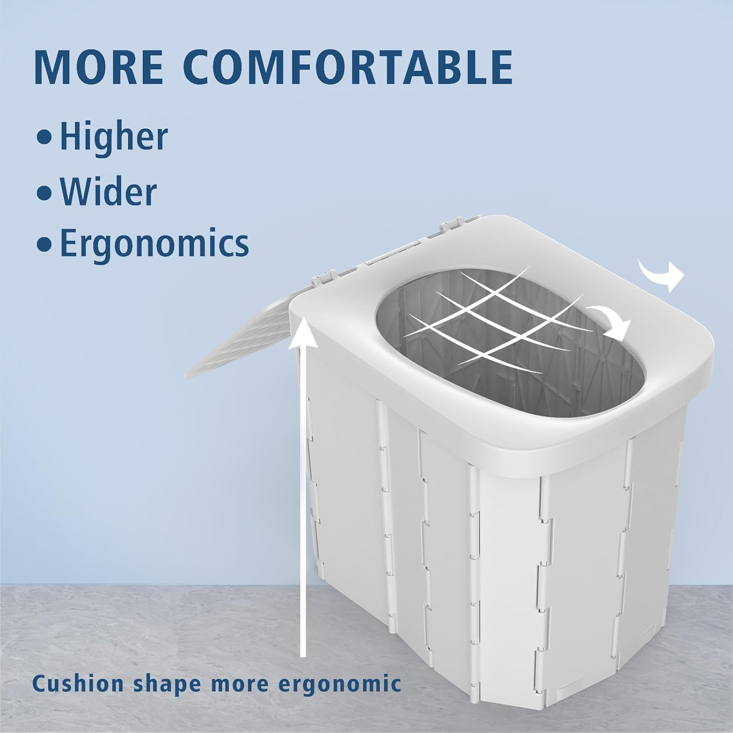 Hapoon Portable Camping Toilet for Adults XL Portable Folding Toilet with Lid,Tr