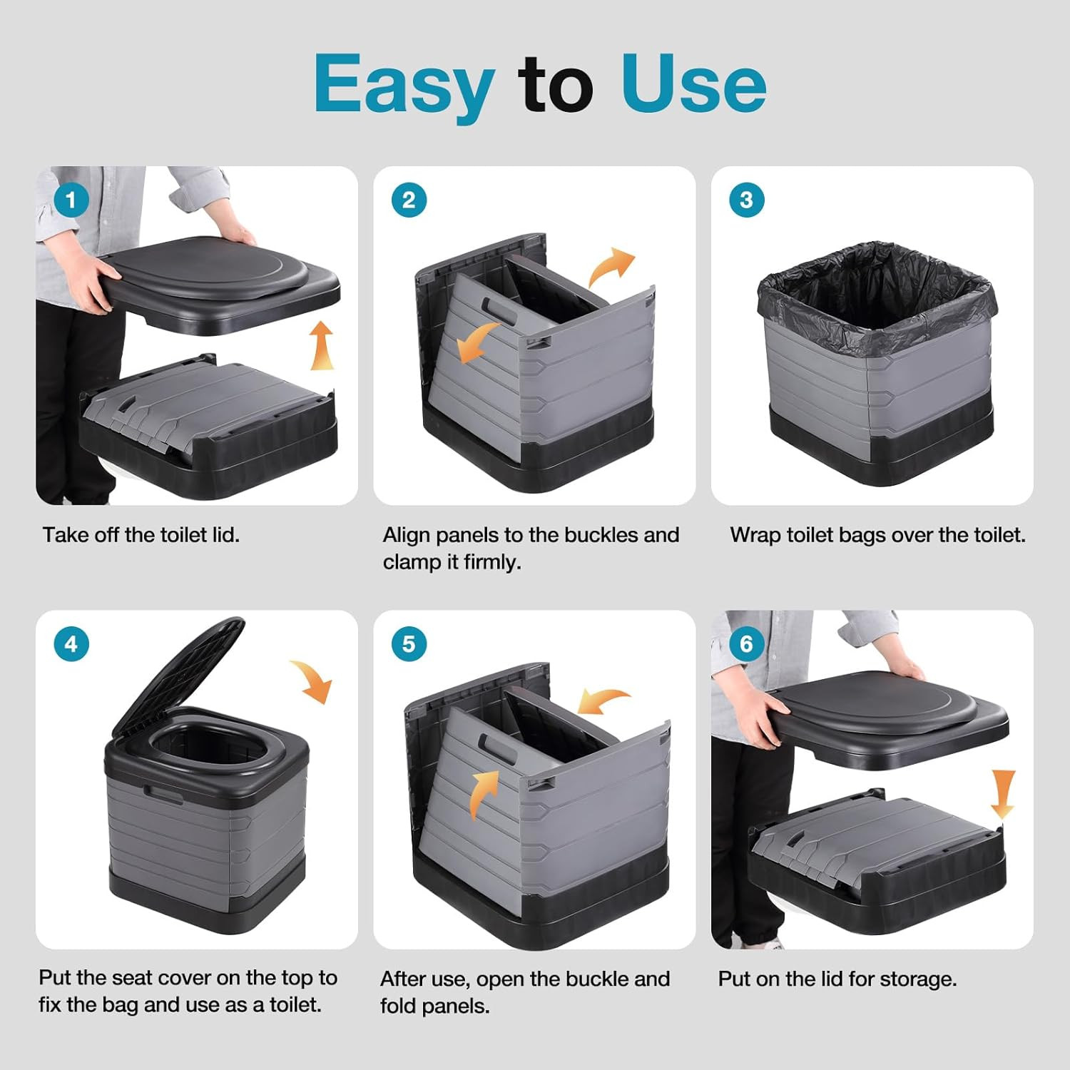 Updated Portable Potty for Camping Extra Large Folding Travel Toilet Camping Toi