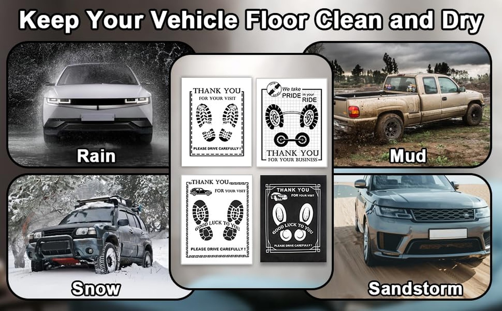 100-Pack Disposable White Paper Car Floor Mats 19×15 Inch, Universal Fit Auto…