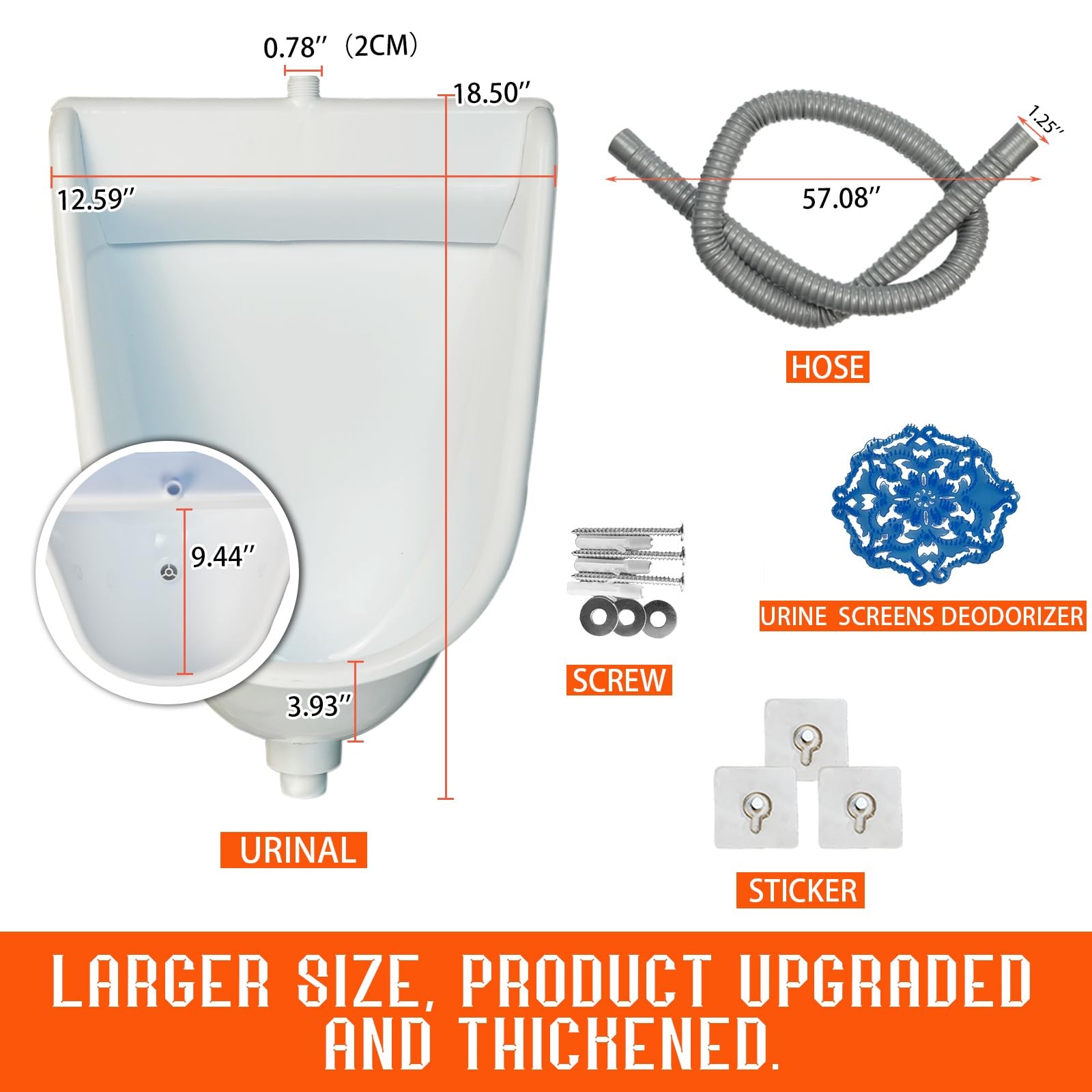 Wall Mounted Commercial Urinal Universal Washout TopSpud Urinal Bathroom Wate…