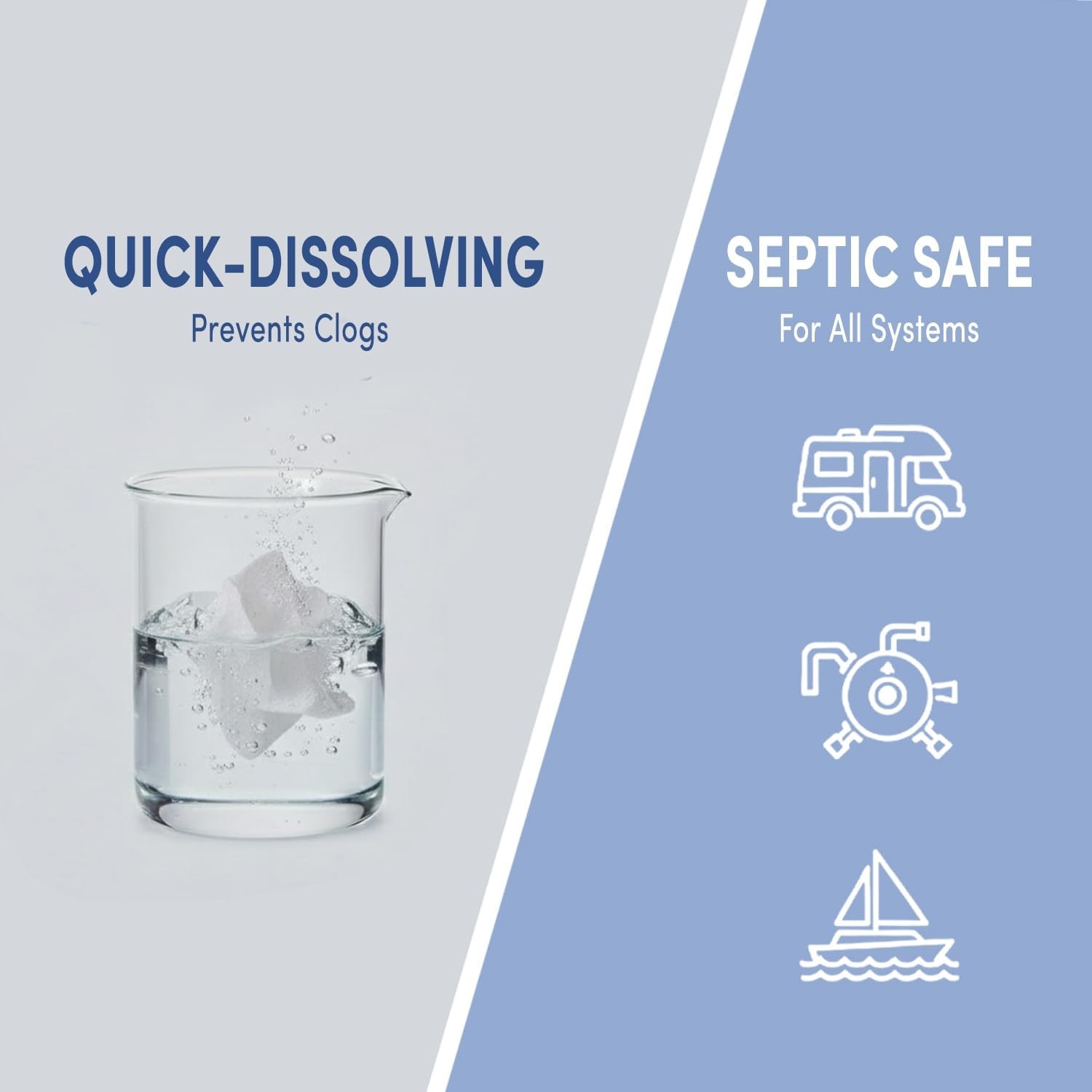Septic Safe Tube Free Toilet Paper- 4-Ply Quick-Dissolving Biodegradable Tissue