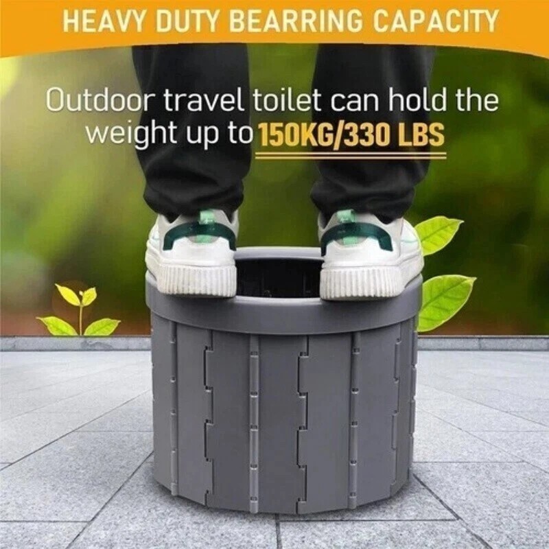 Portable Folding Car Toilet Outdoor Travel Emergency Toilet Camping Black ！