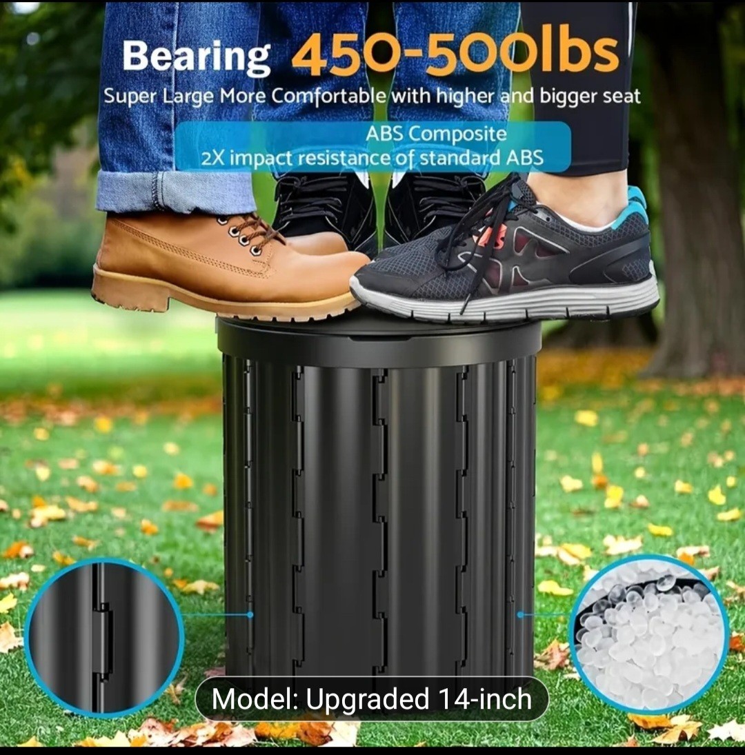 Portable Toilet, Upgraded 15” toilet With Removable Paper Holder, Camping To…