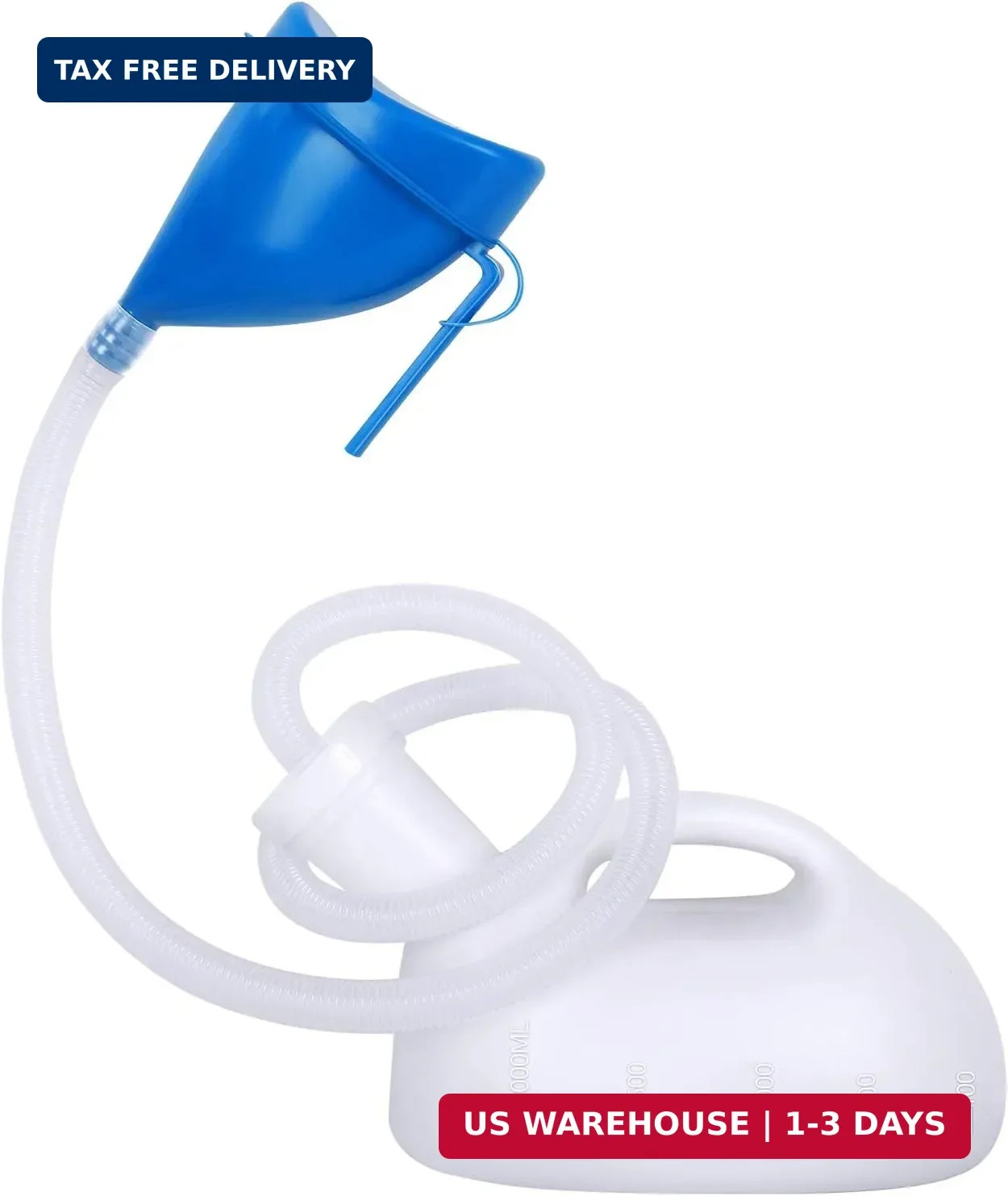 Unisex Potty with Lid and Funnel, Portable Pee Bottle for Men and Women, 2000ml