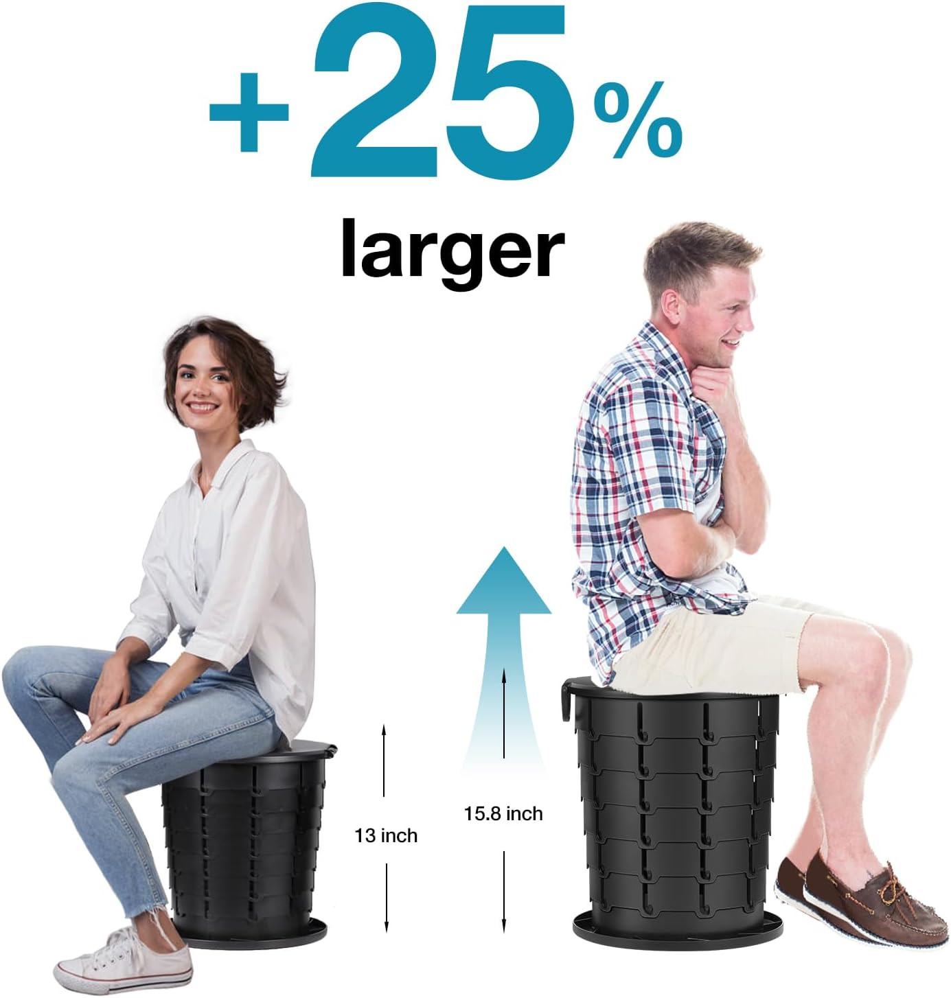 Upgrade Retractable Portable Toilet Travel Toilet Adjustable Height Camping Toil