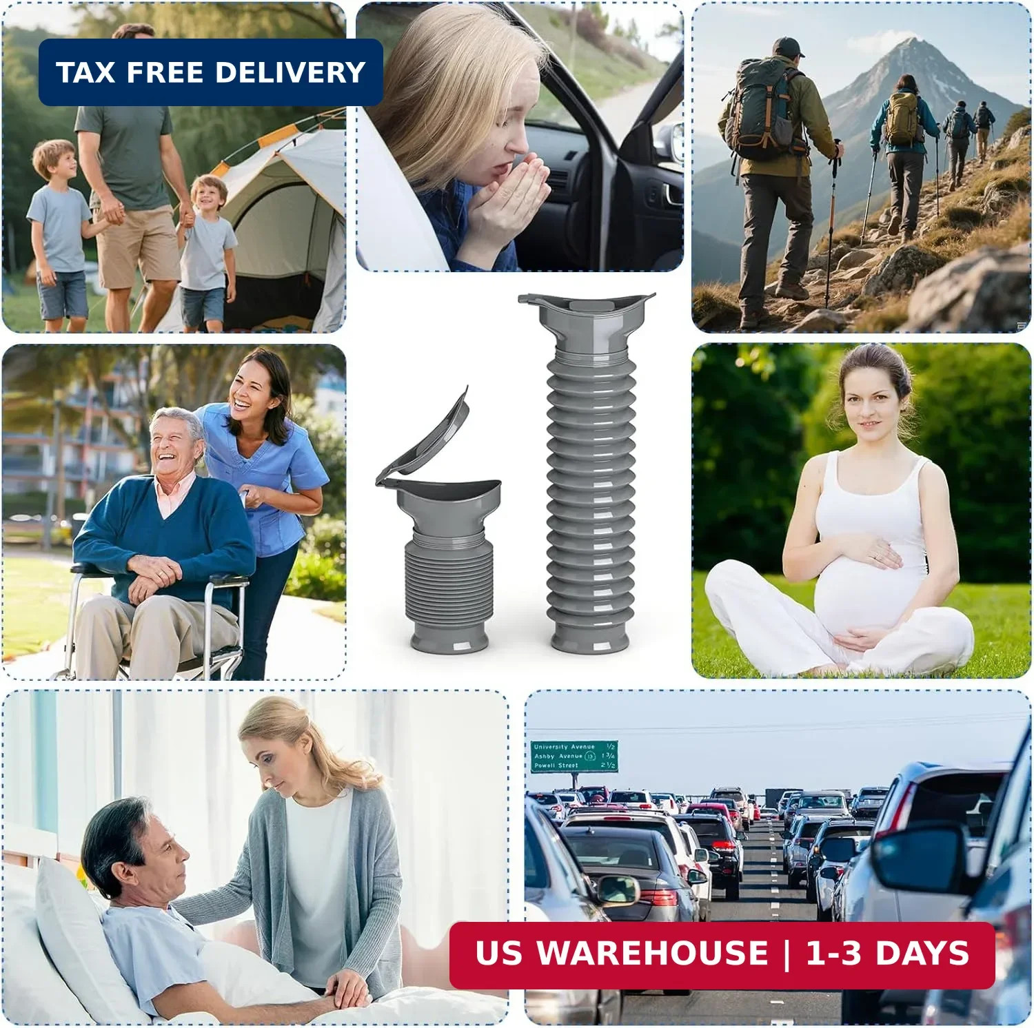 Pee Bottles for Men, Adjustable Emergency Urinal, Car Pee Bottle for Men and Wom