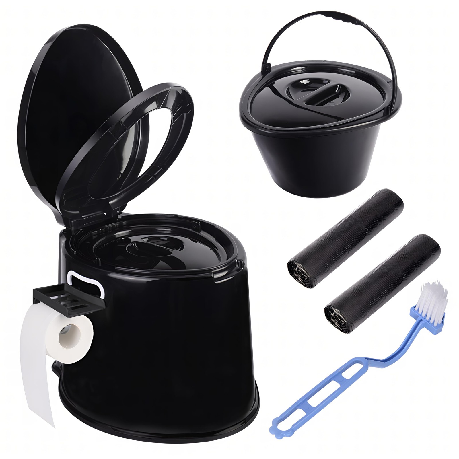 Axidou Portable toilet, adult and child toilet, 5.3 gallon mobile toilet buck…