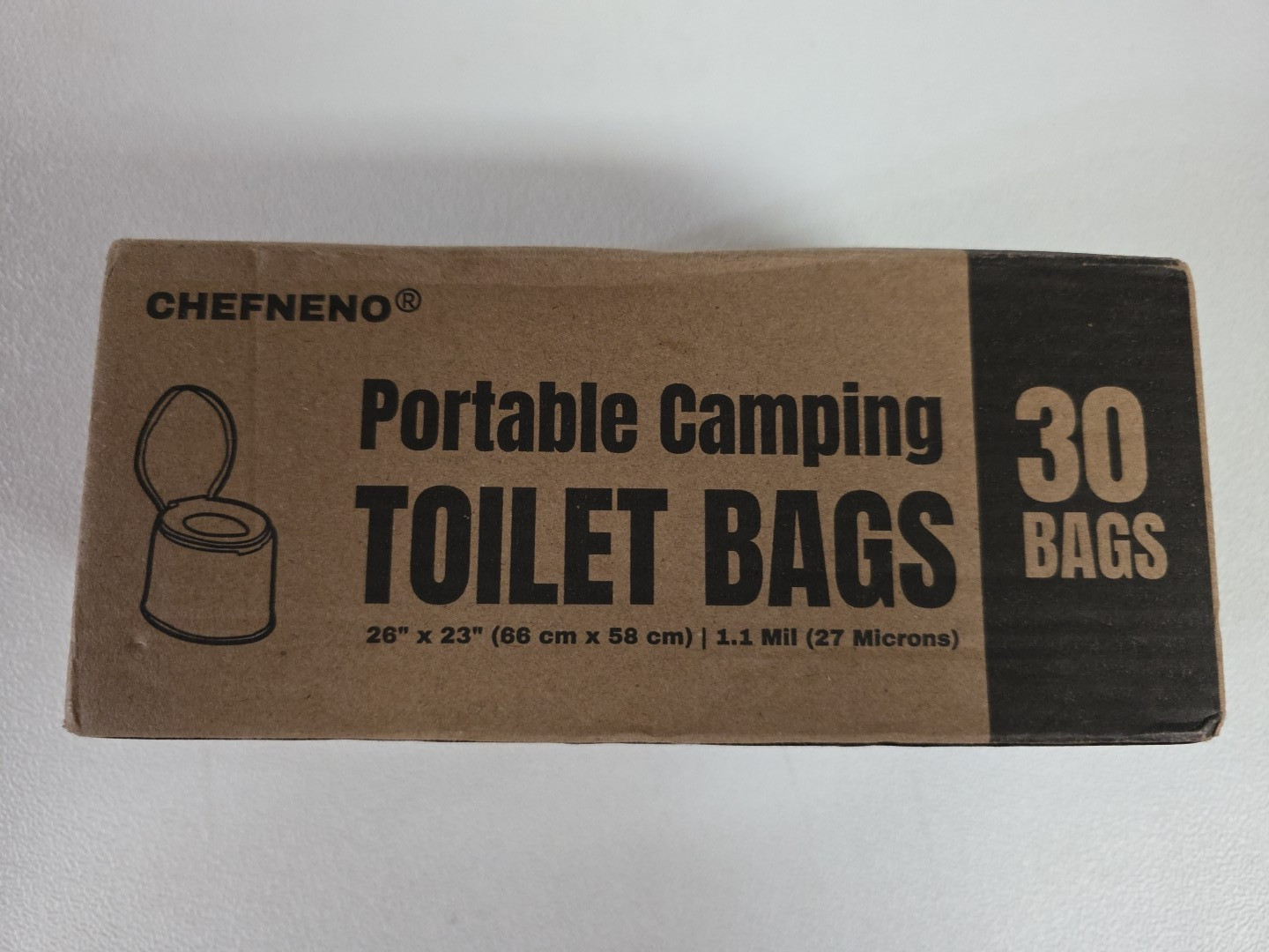 CHEFNENO Portable Camping Toilet Bags 30 Bags 26” X 23” 1.1 Mil NOS (2023)