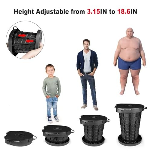 Boreeman XXL Portable camping Toilet, Foldable and Height XXL-18.6″H
