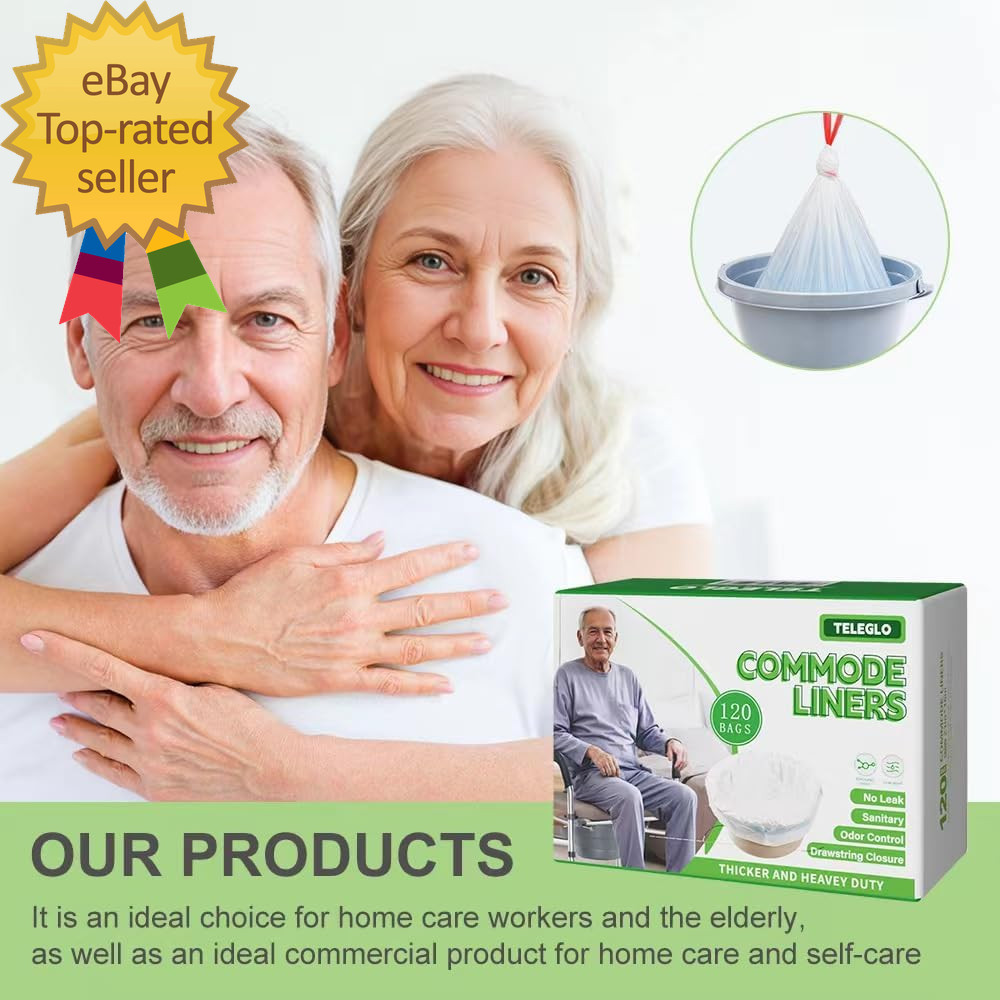 Commode Liners 120PCS Bedside Commode Liners Disposable-Portable Toilet Bags