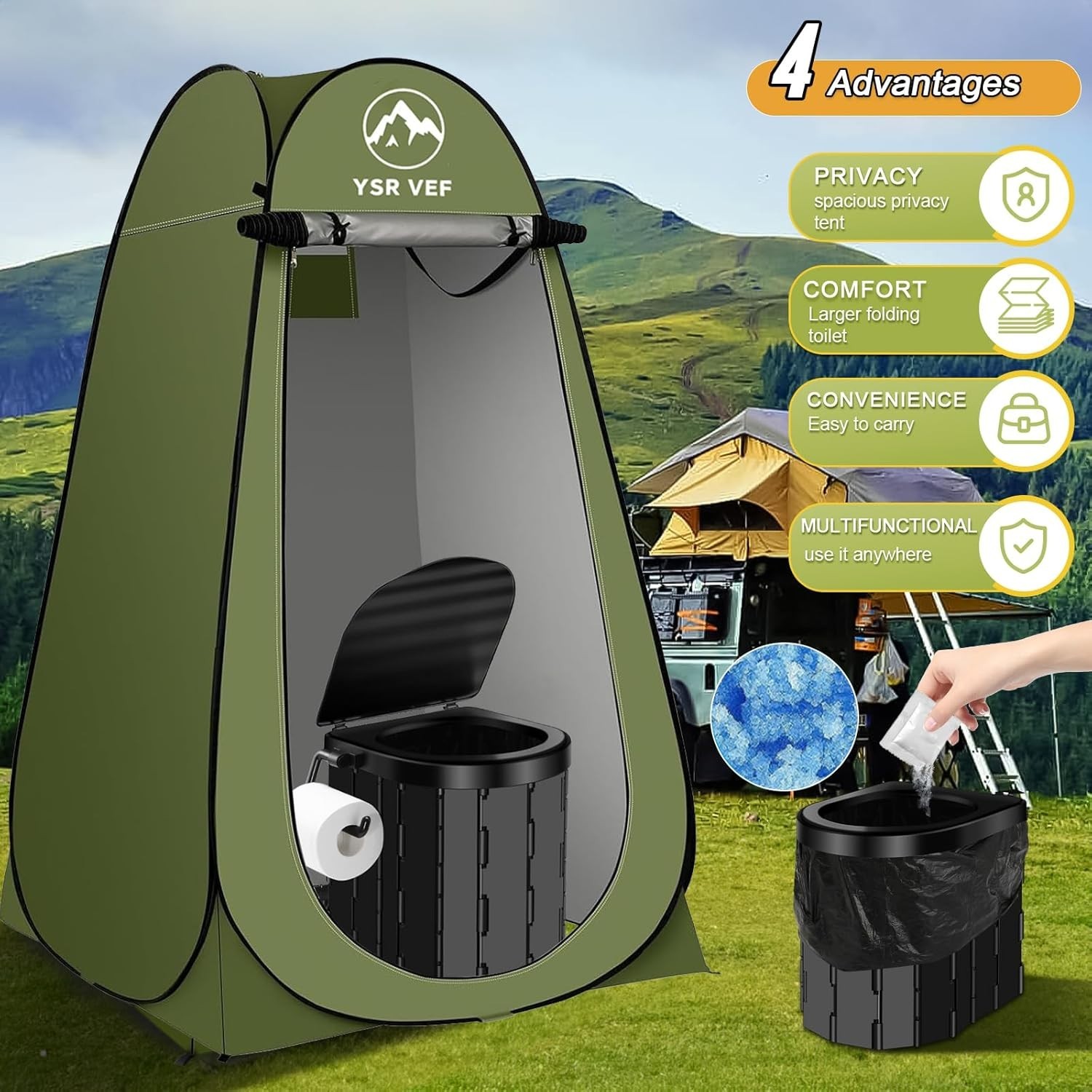 Outdoor Toilet Tent with Privacy Layer