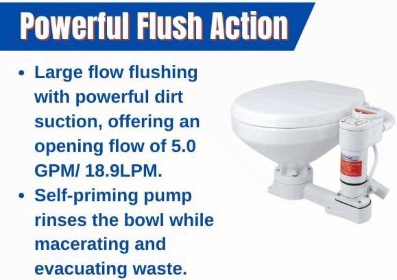 SEAFLO Manual to Electric Marine Toilet Conversion Kit 24V