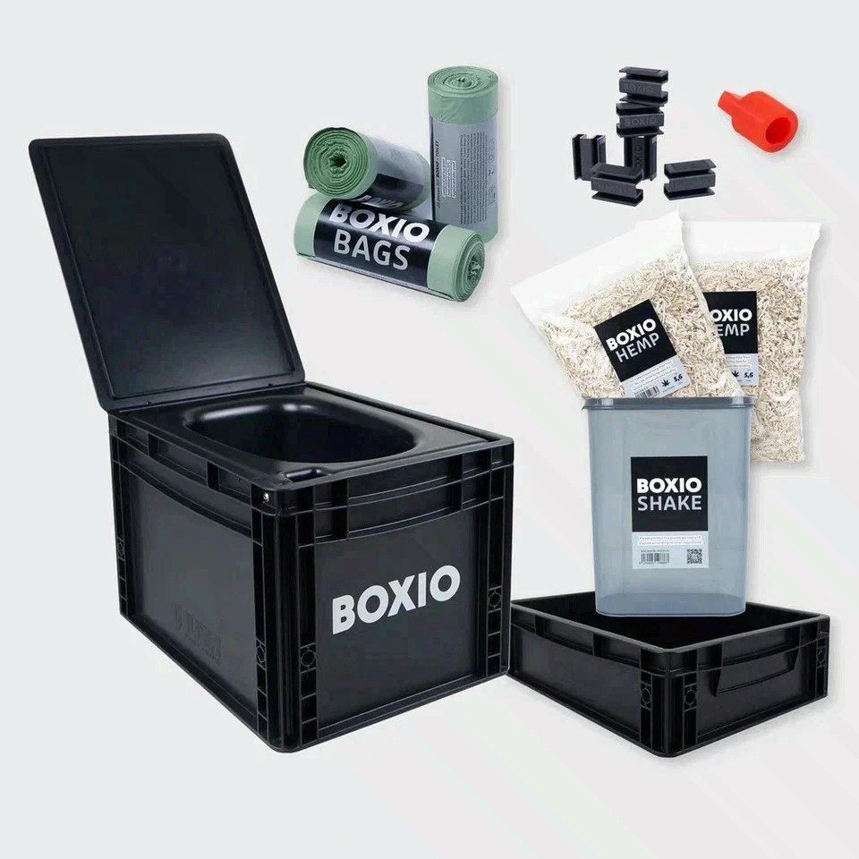 BOXIO TOILET, Compact Composting Toilet MAX+, Eco-Friendly, Recycled PP NEW FREE