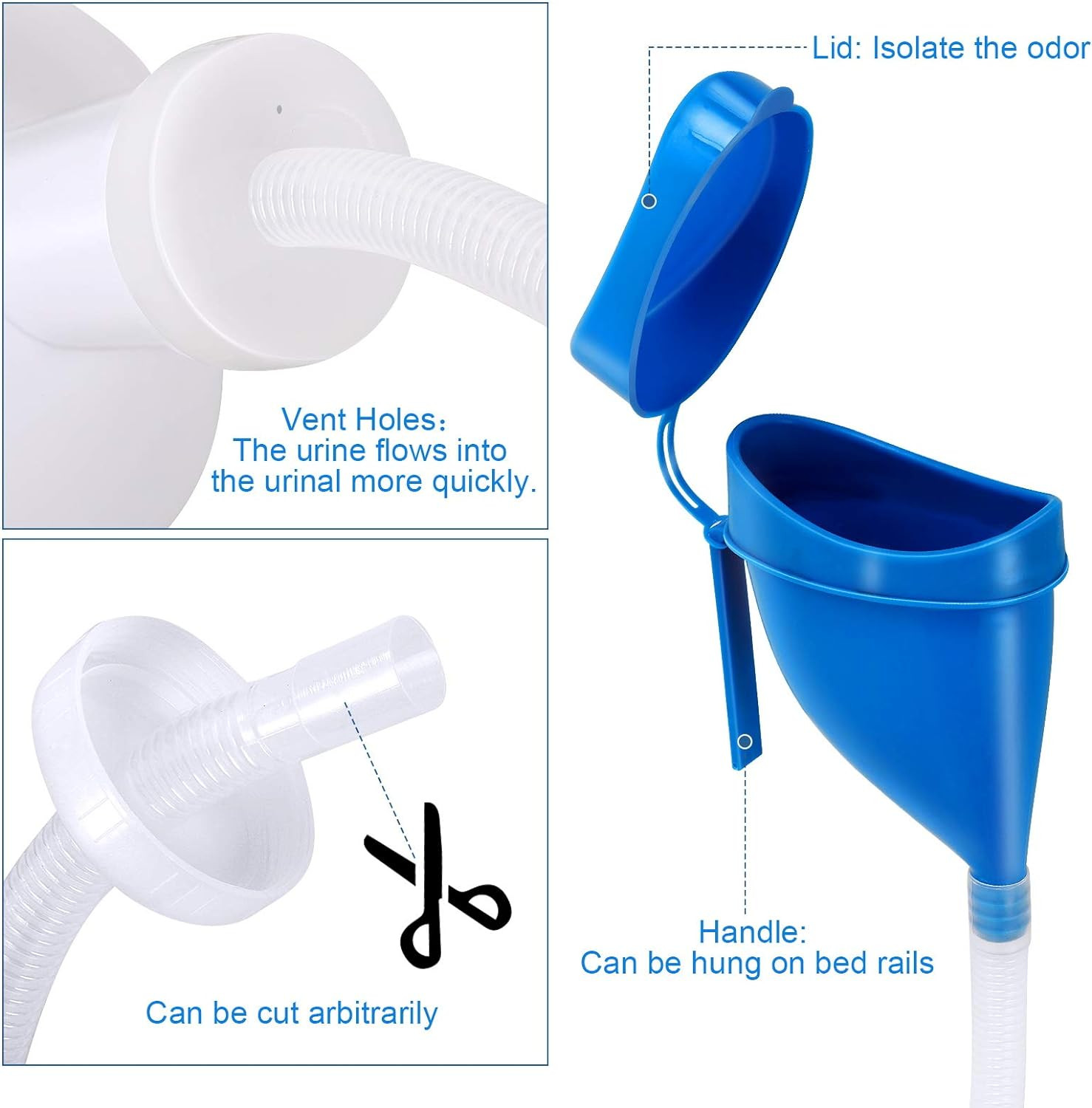 Unisex Potty with Lid and Funnel, Portable Pee Bottle for Men and Women, 2000Ml
