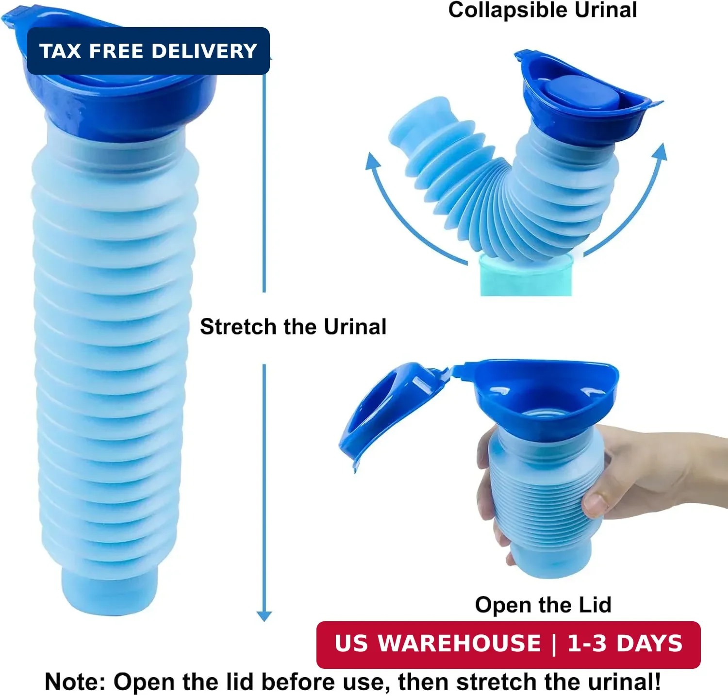 Pee Bottles for Men, Portable Urinal for Men, Collapsible Urine Bottle 750ML, Ca