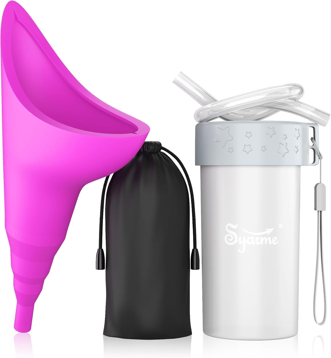 Portable Reusable Female Urination Device – Travel-Friendly Pee Funnel in Purple