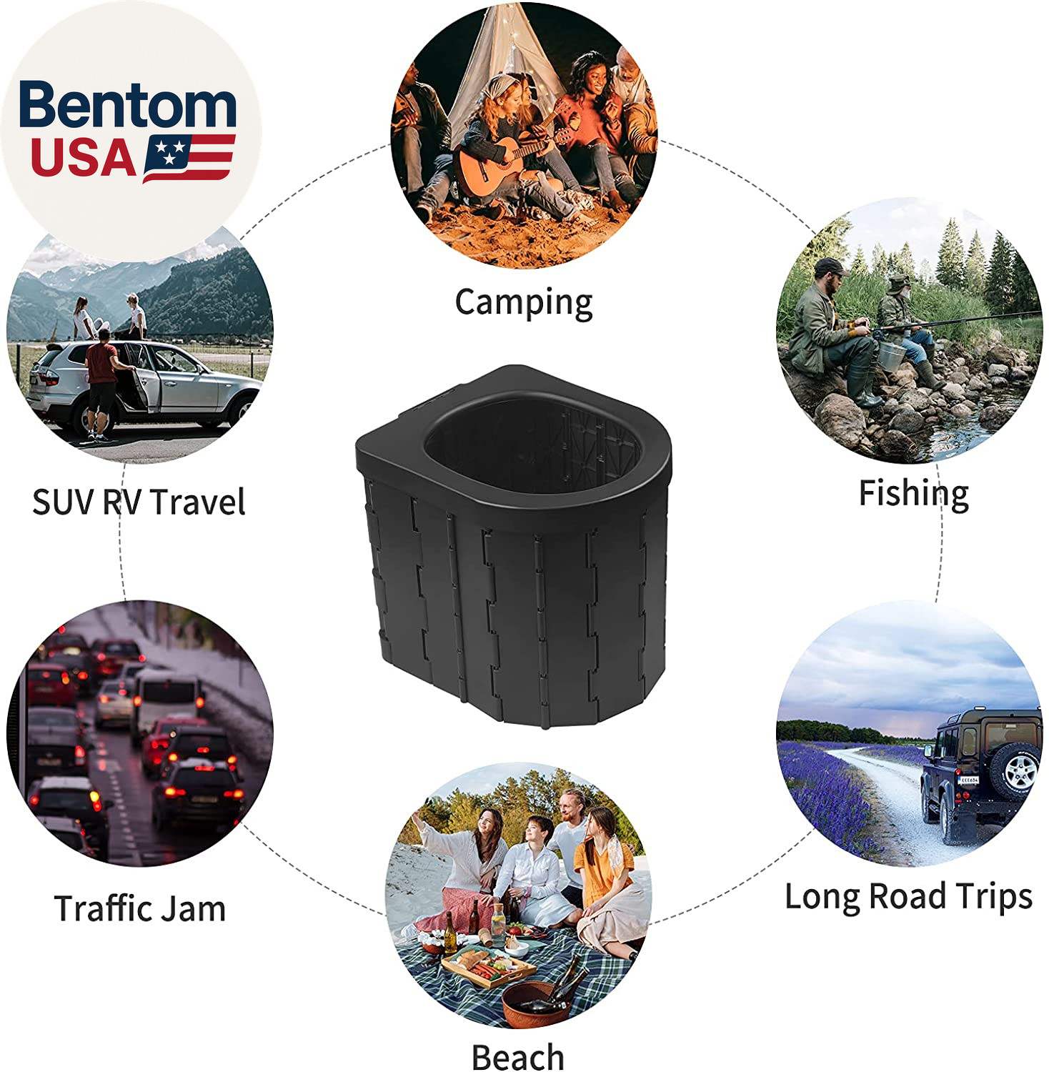 Portable Toilet for Camping, Potty Adults, Porta Travel Commode Bucket Car, Trav