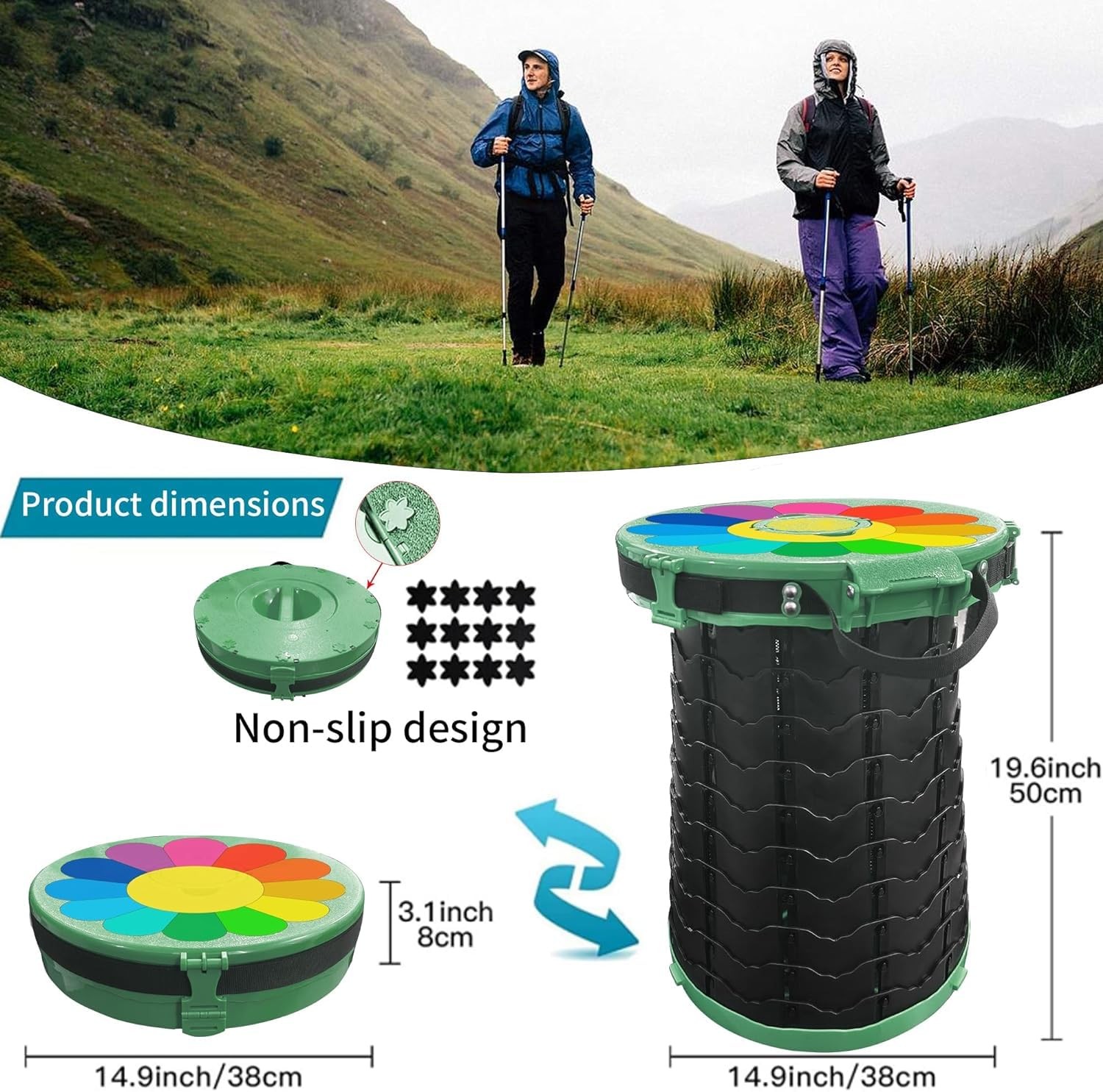 Foldable Camping Toilet, Mobile Toilet with Carry Bag and 7 Rubbish Bags, Carry…