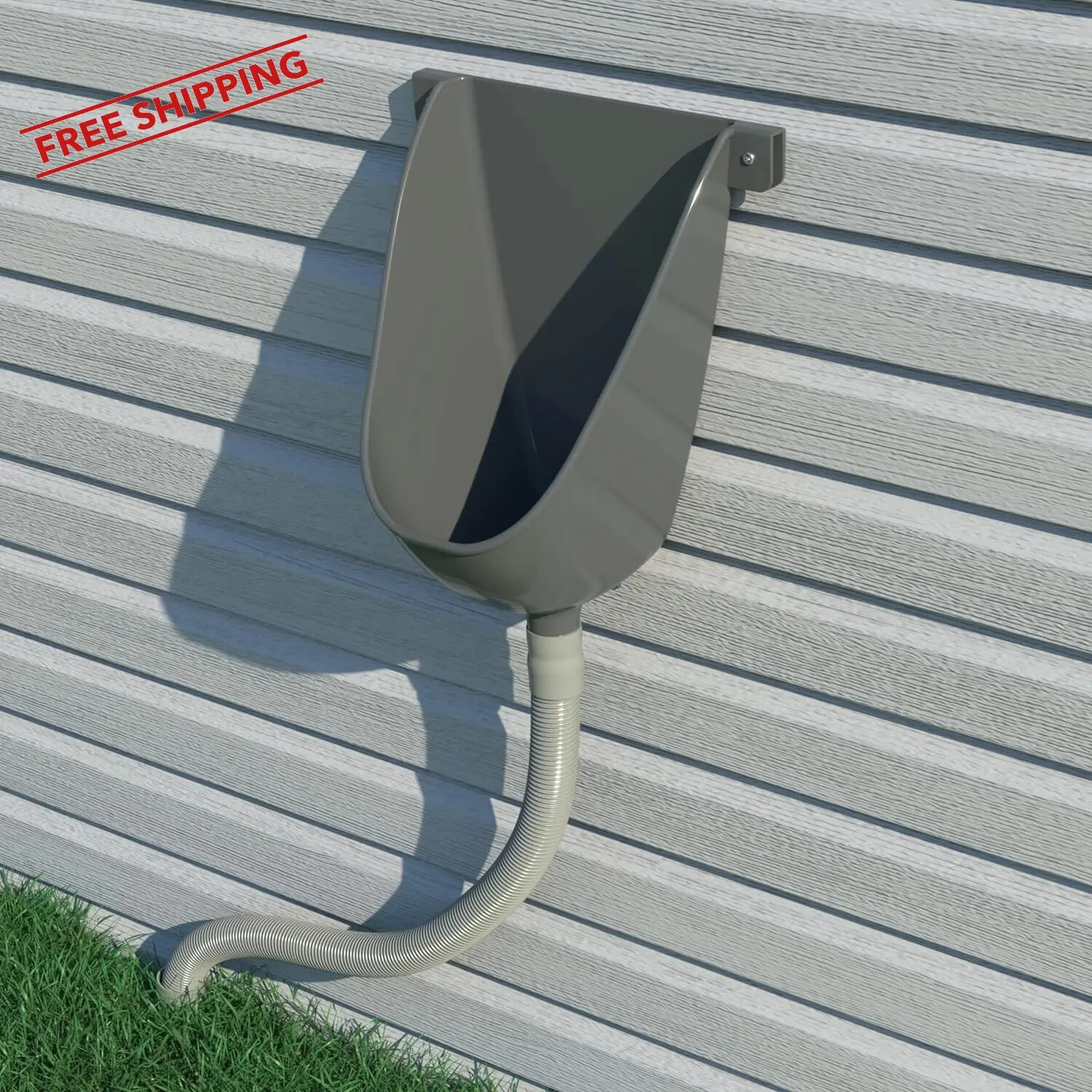 Outdoor Waterless Urinal With Hose Mens Outside Garage Toilet Bathroom Plastic