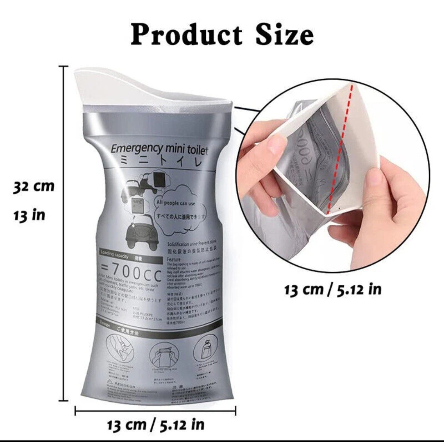 3 Unisex Disposable Emergency Portable Urine Bags Car Urine 700ml Mini Toilet
