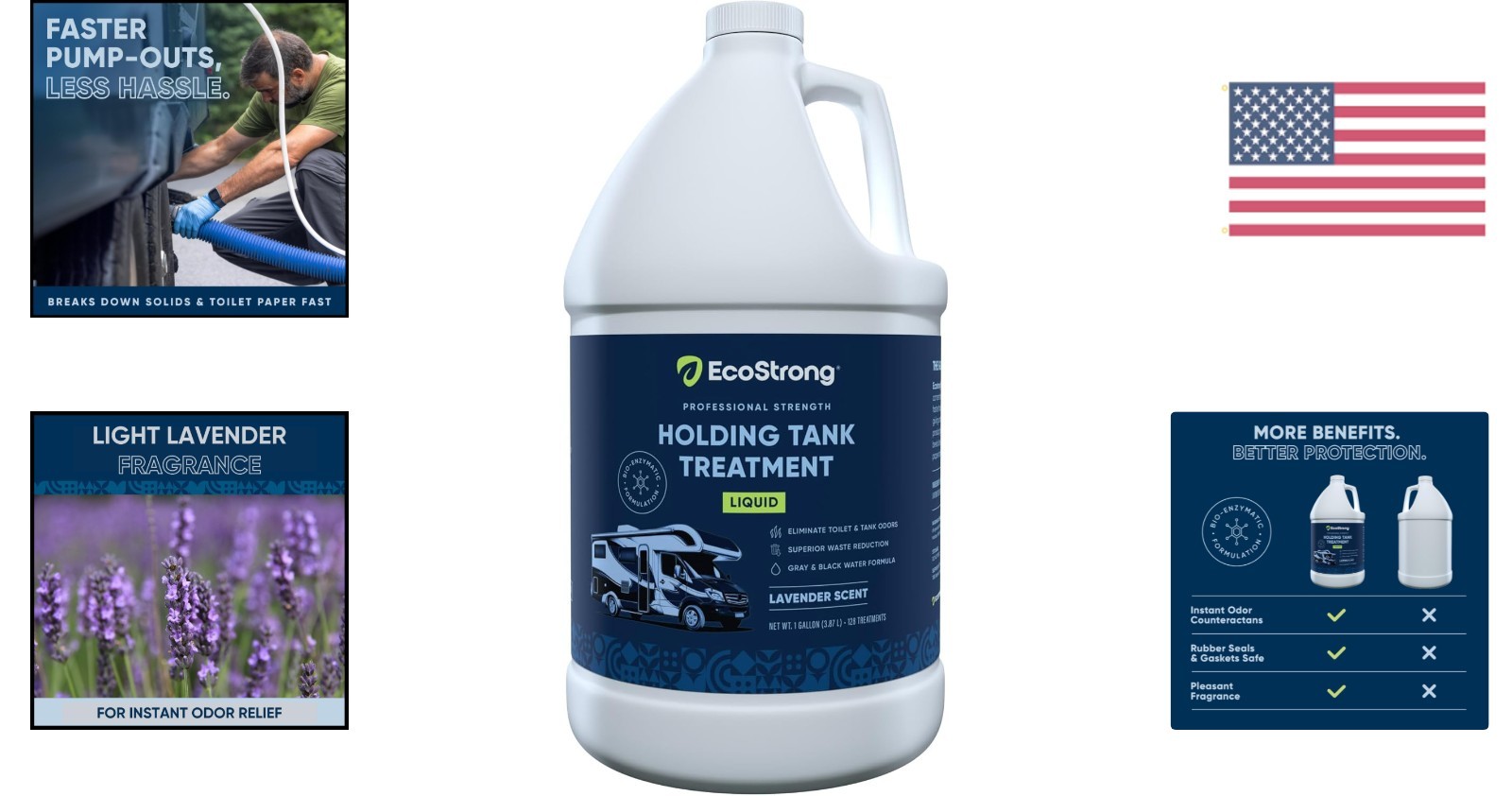 RV Toilet Treatment: 128 Fl Oz Black Tank Odor Eliminator – Lavender Scented