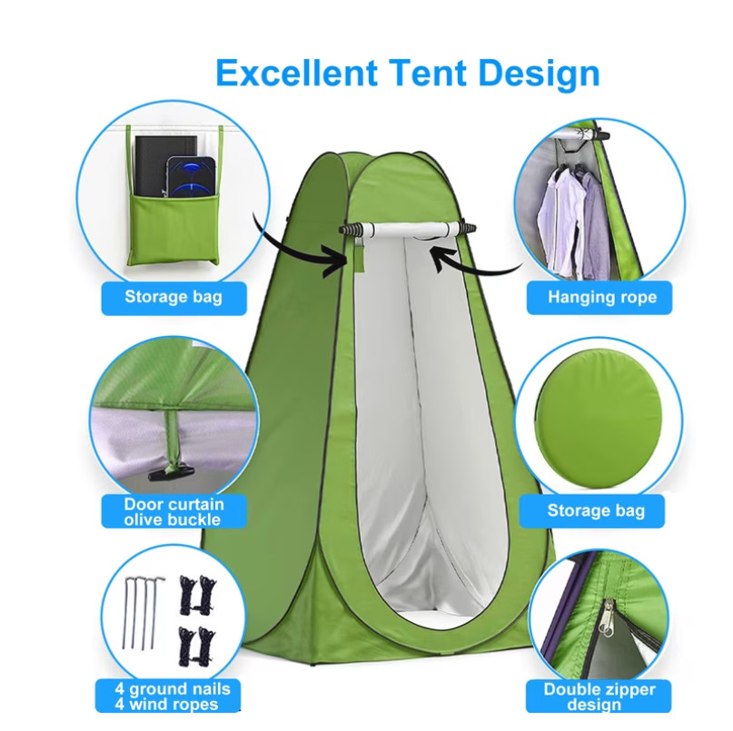 Portale Foldable Camping Toilet Set with Privacy Tent, Ergonomic Potty Provides