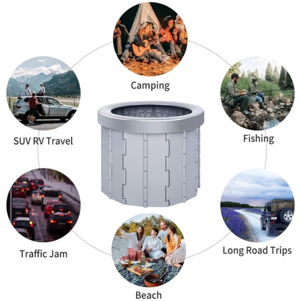 Folding Portable Outdoor Emergency Toilet for Camping Car Travel Porta Potty