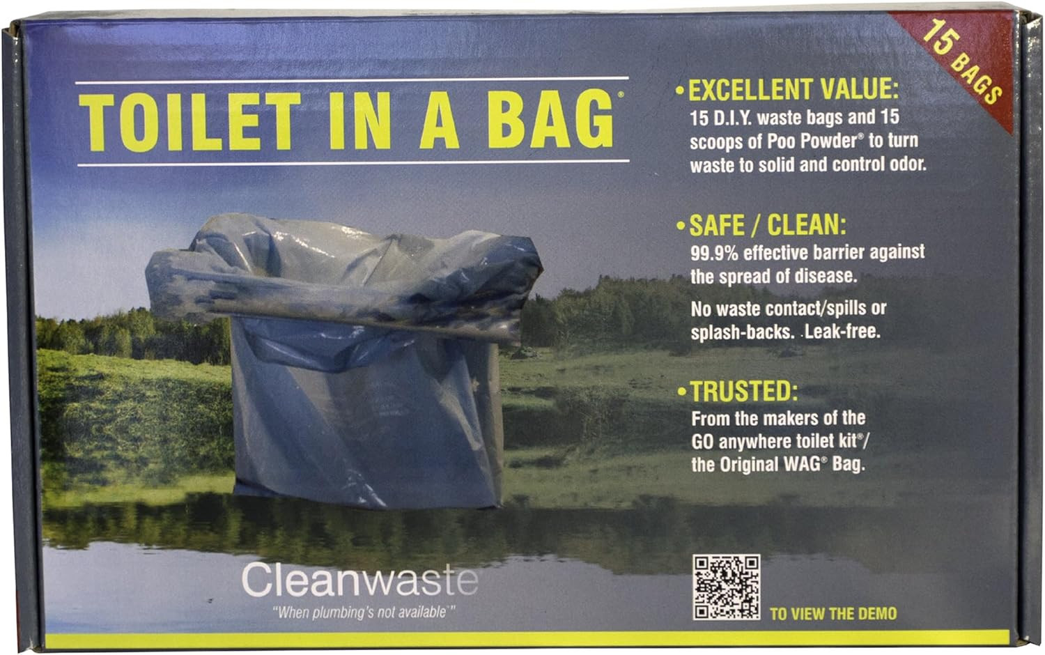 Toilet in a Bag – DIY Kit, 15 Pack, Camping & Travel