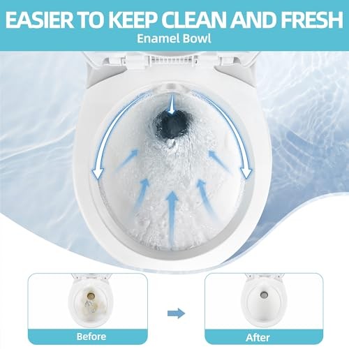RV Toilet with Enamel Bowl, Plastic Toilet Body, Pedal Flush, Gravity Flush
