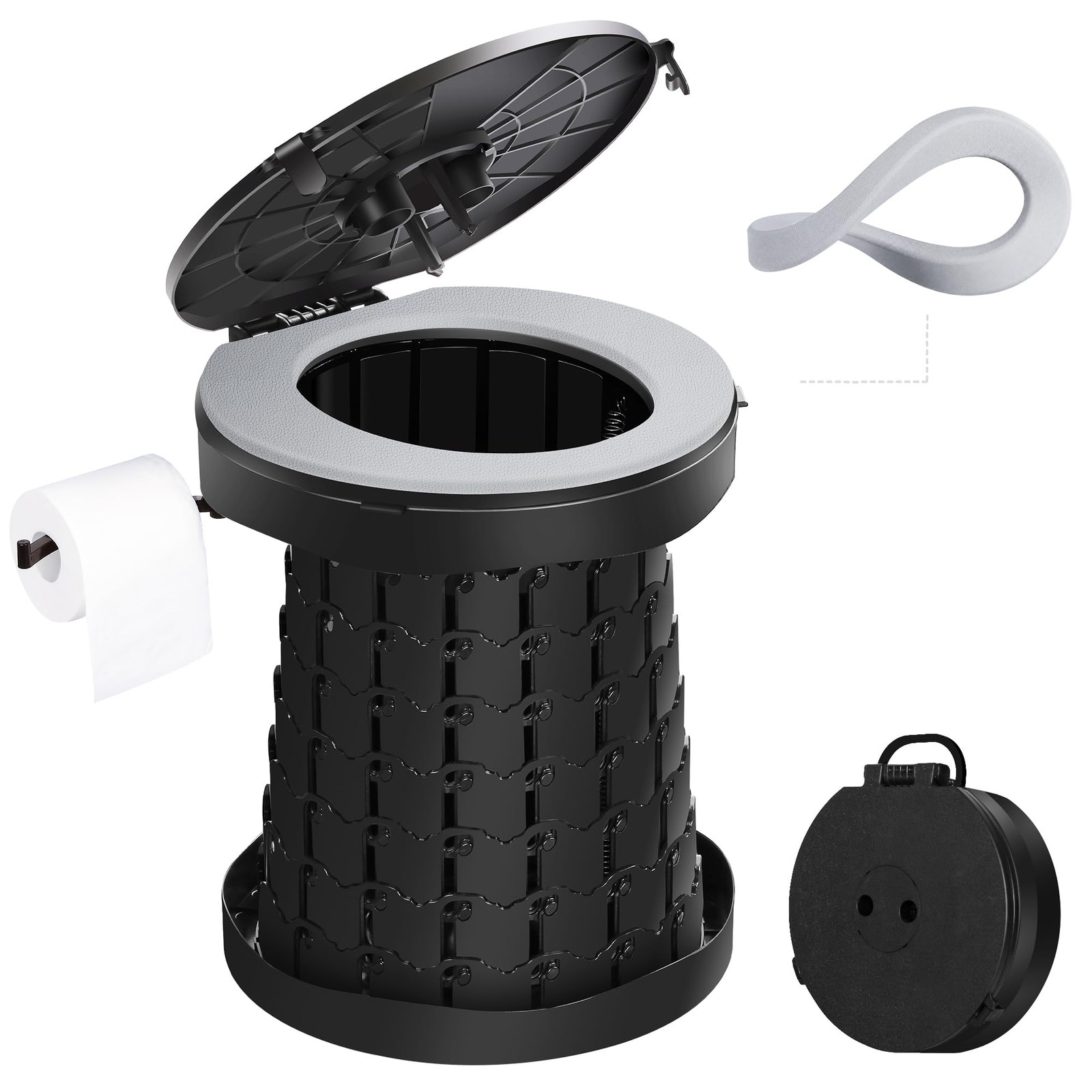 TRIPTIPS 2025 New Upgrade 16.0 inch, Charcoal Black-16”H with Cushion