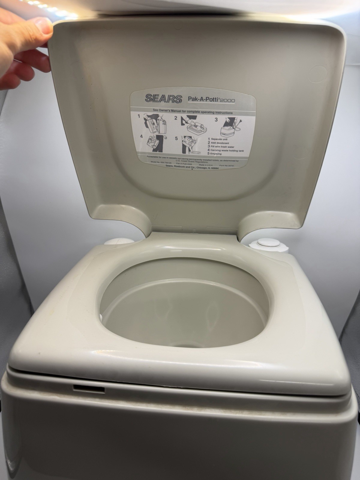 Vintage Sears Pak-A-Potti 2000 Portable Camping RV Boat Toilet Unused USA