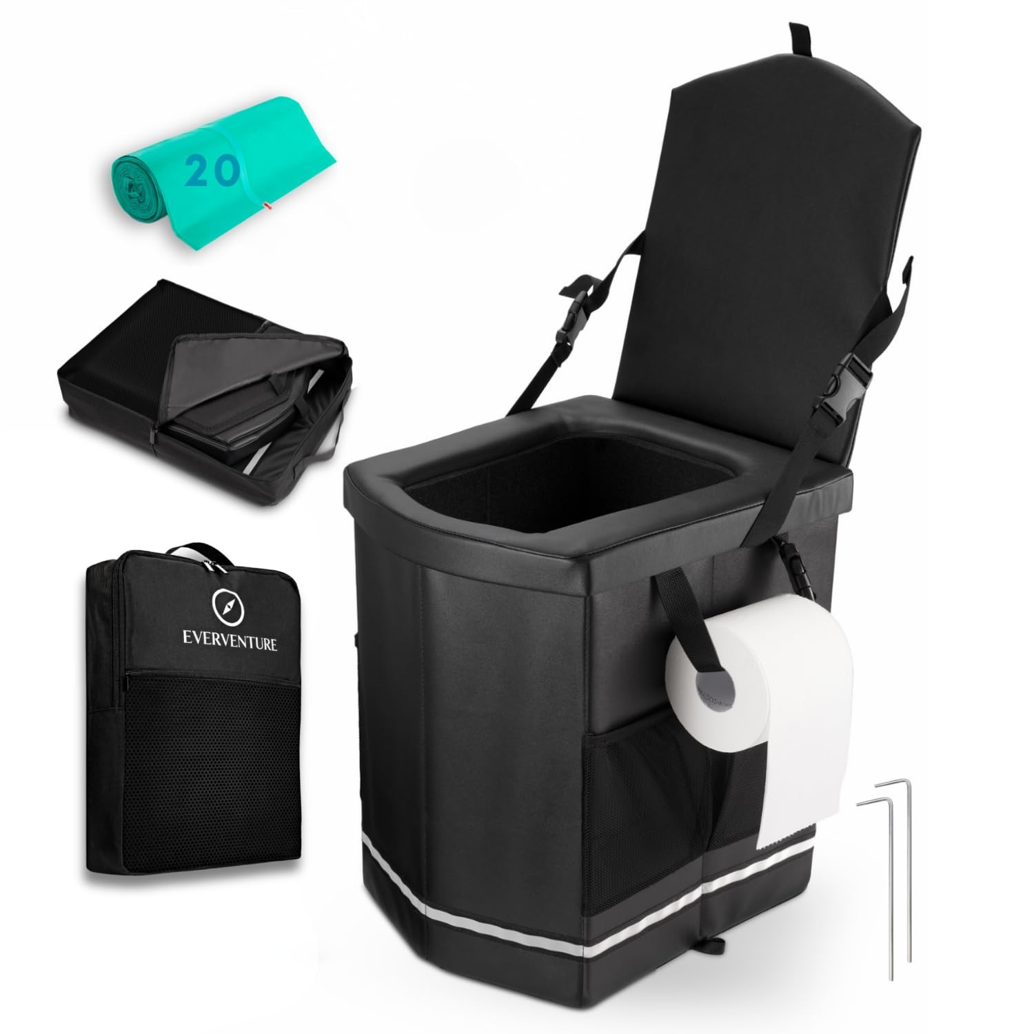 XL Portable Toilet for Adults – Extra Strong, Compact Portable Toilet for Cam…