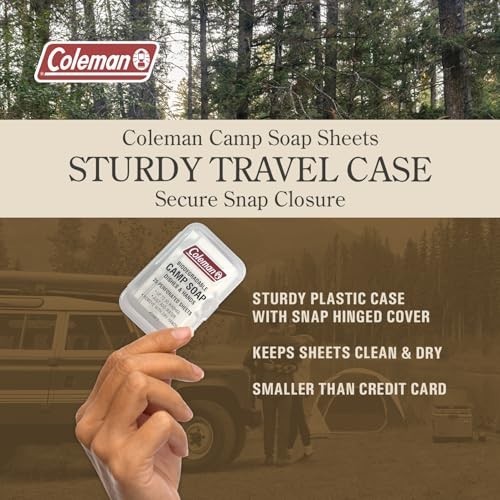 Coleman Camp Soap Sheets – 25 Travel Soap Sheets for Camping, Hiking &