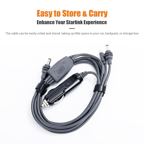 Starlink Mini DC Cable—100W USB C—12-24V—Easy 16.4FT/5M—3-in-1