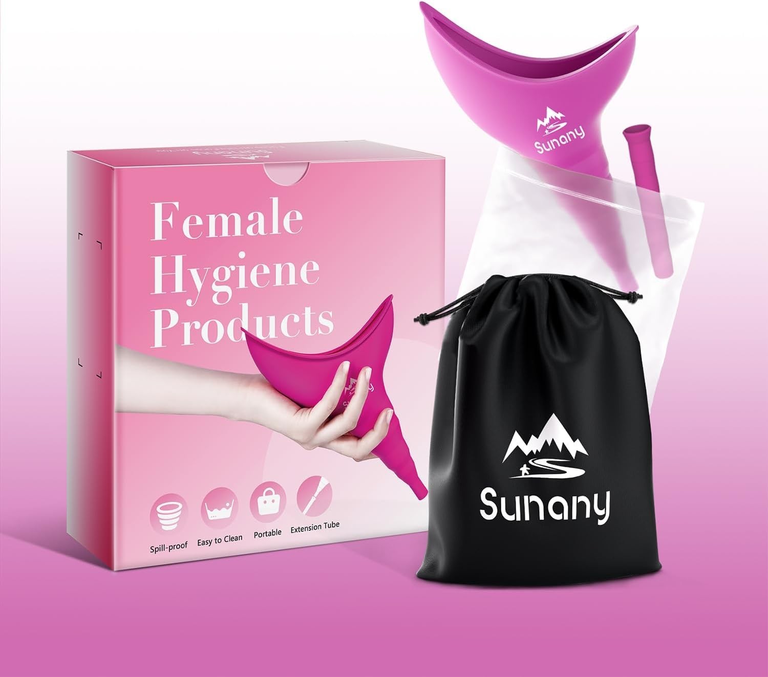 Female Urinal with Silicone Funnel Portable for Standing Female | Stand to pe…