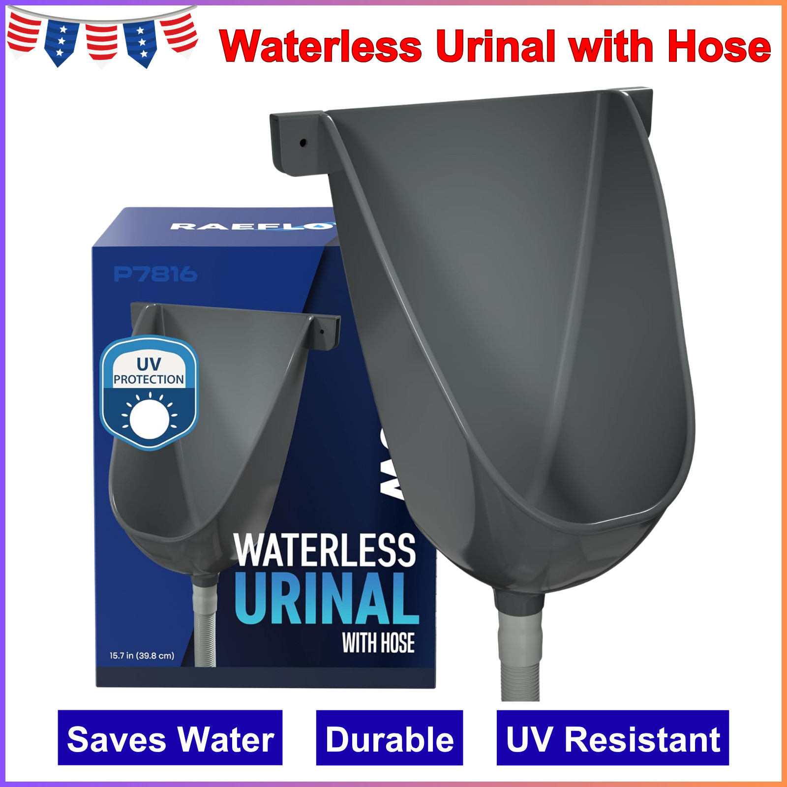 Waterless Outside Toilet Urinal With Hose Urine Diverter Urinal For Men Bathroom