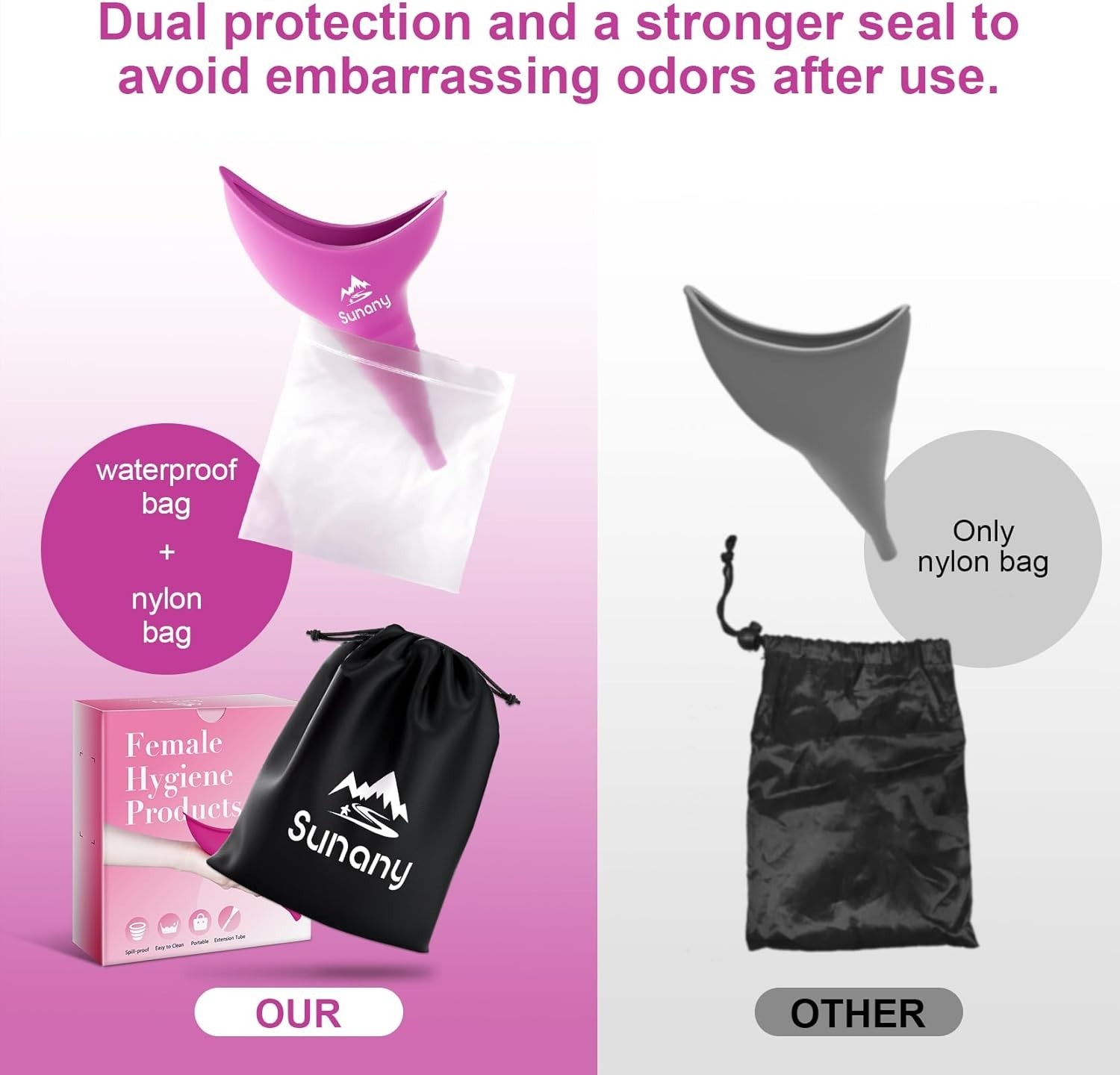 Compact Women’s Pee Funnel – Soft Silicone Urinal for Indoor and Outdoor Use